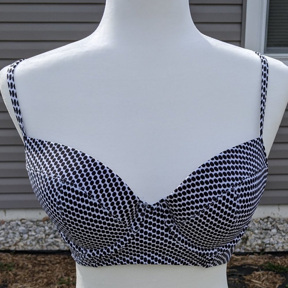 Back Dotted Bustier Bathing Suit Top